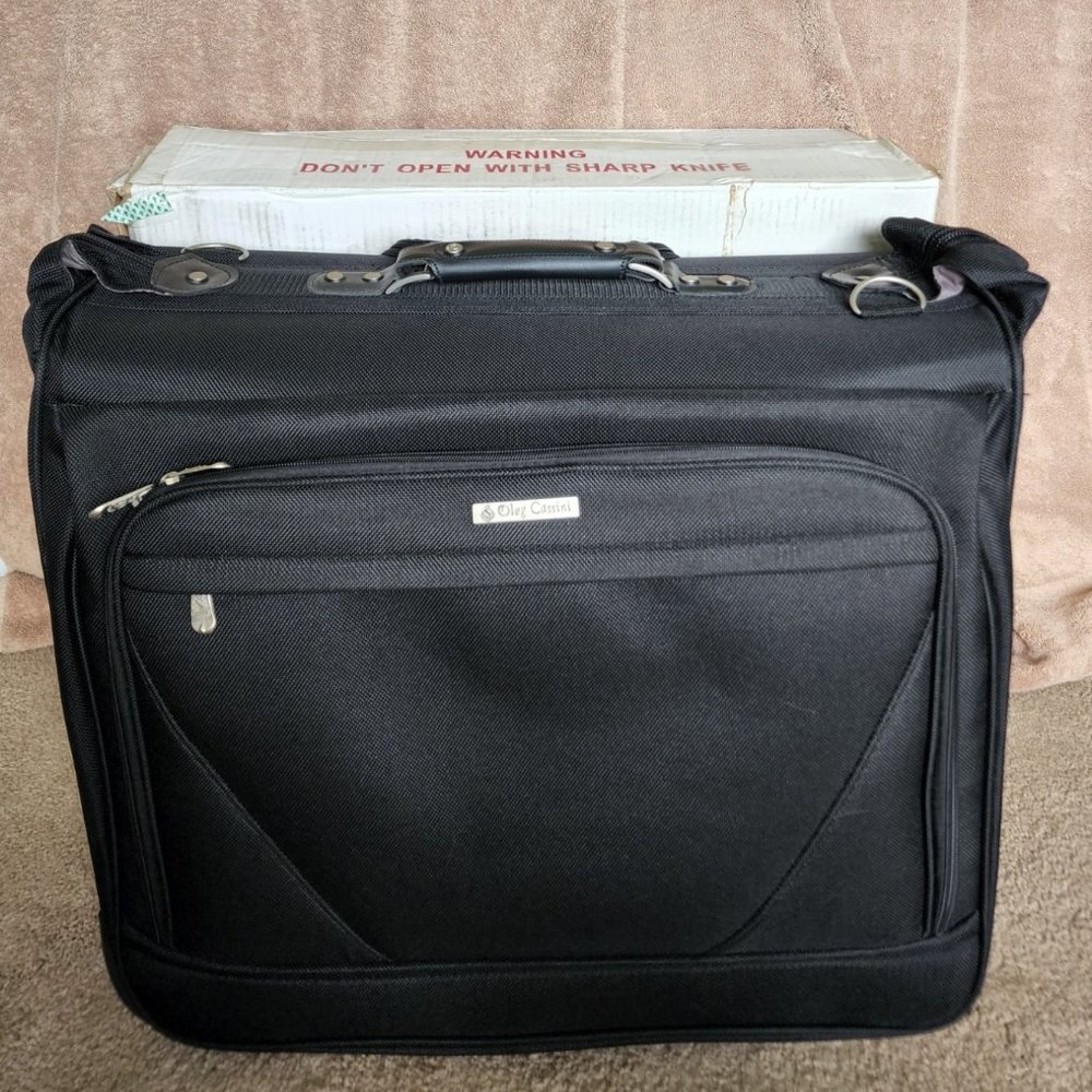 New Oleg Cassini Travel Rolling Garment Bag Black #9844
